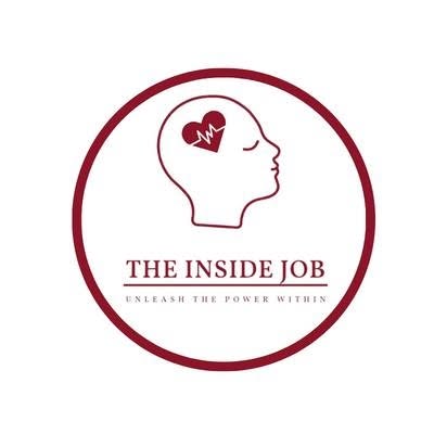 The Inside Job logo: a head in profile with a heartbeat heart inside